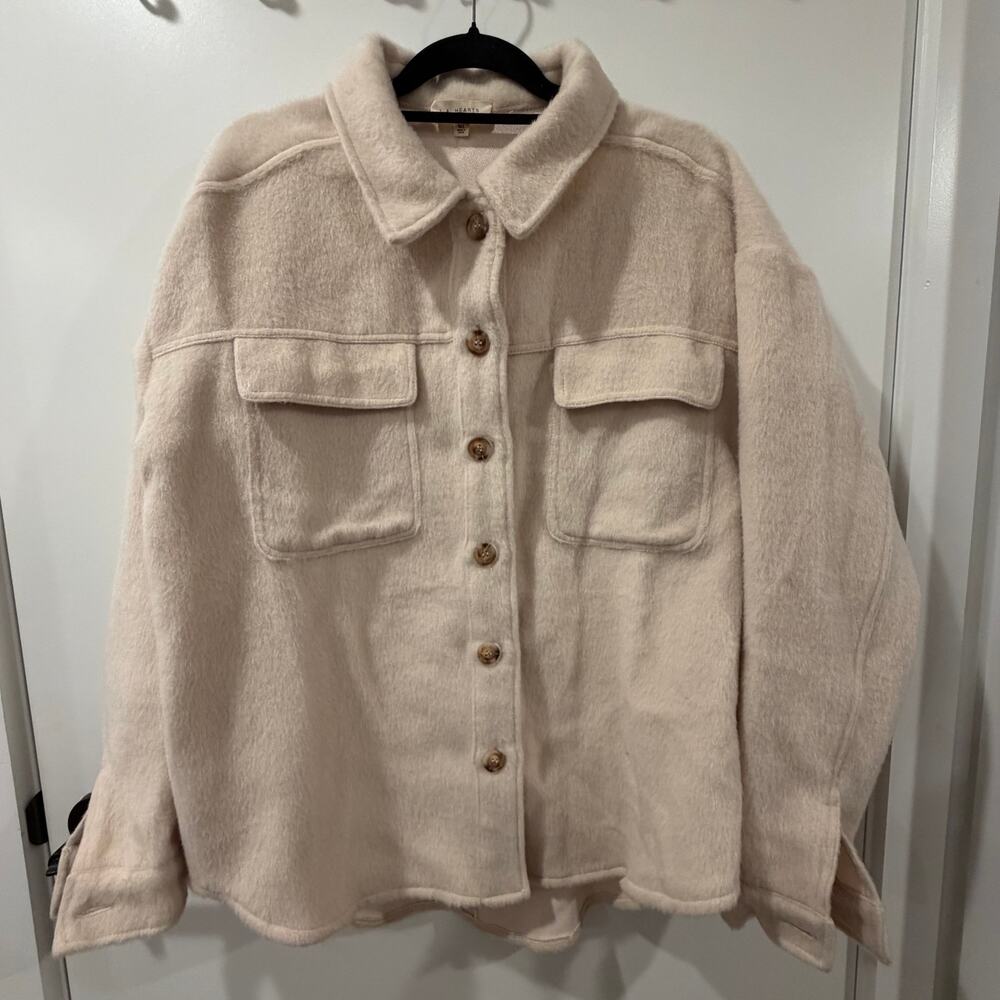 L.A. Hearts Pac Sun Cream Oversized Shacket Button Down Layering Fall Cozy